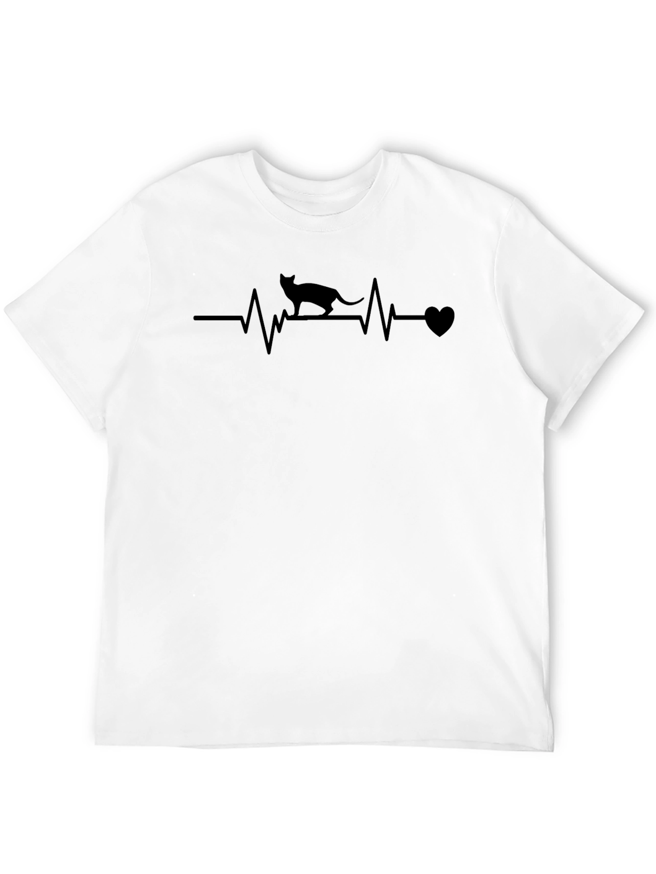 Cat Heartbeat T-Shirt - Soft Cotton Tee