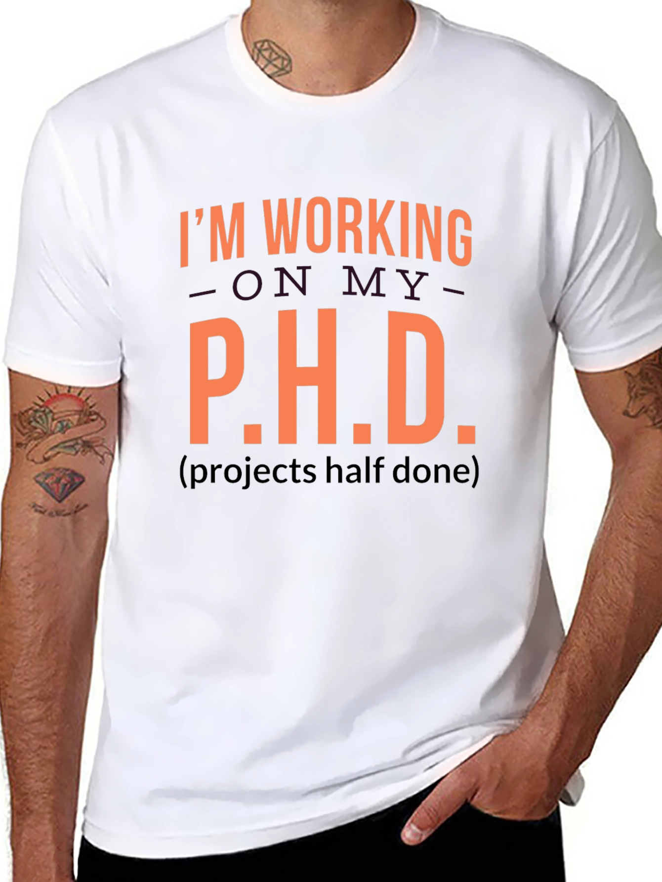 Funny P.H.D. Projects Half Done Graphic Tee