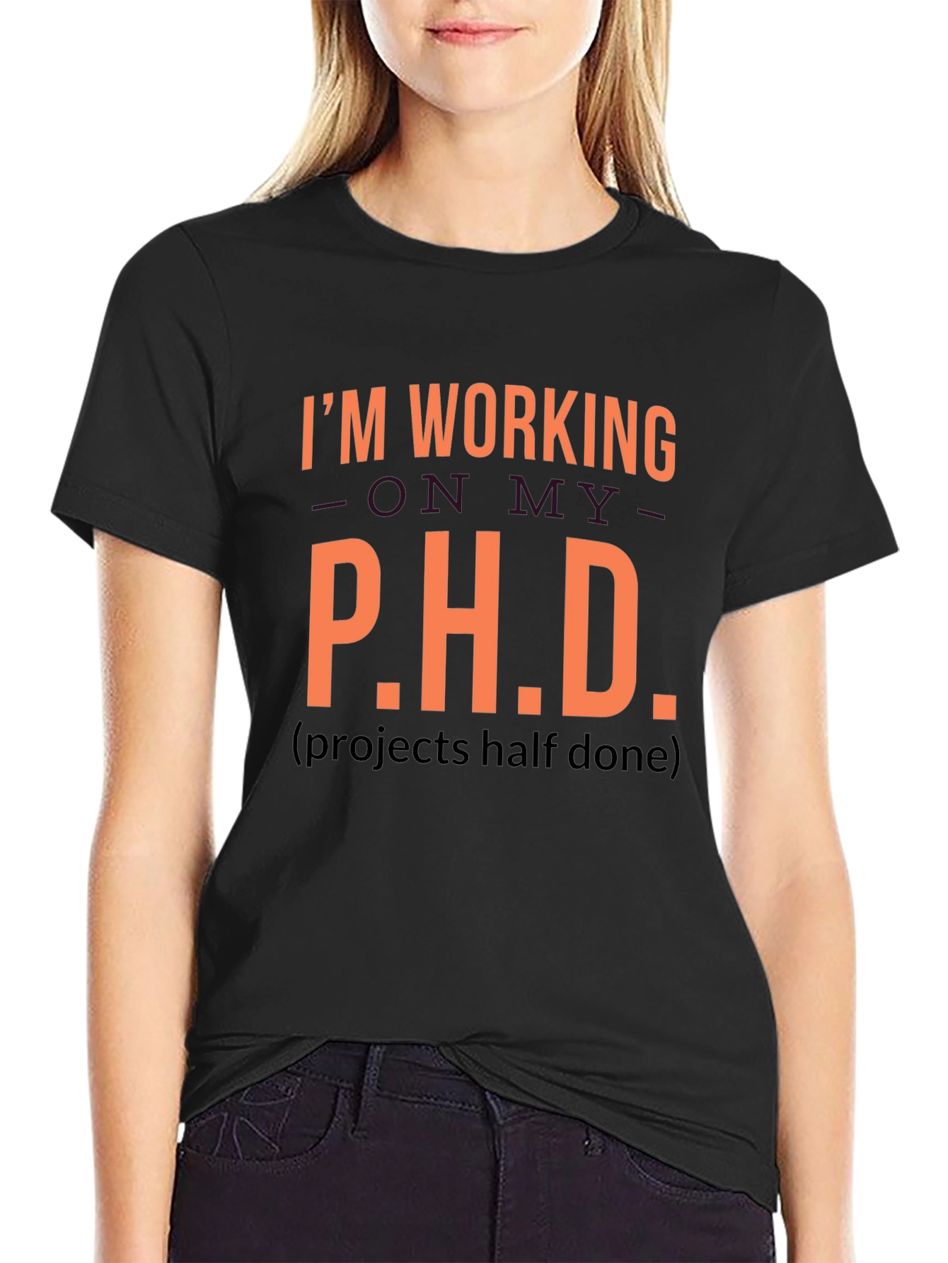 Funny P.H.D. Projects Half Done Graphic Tee