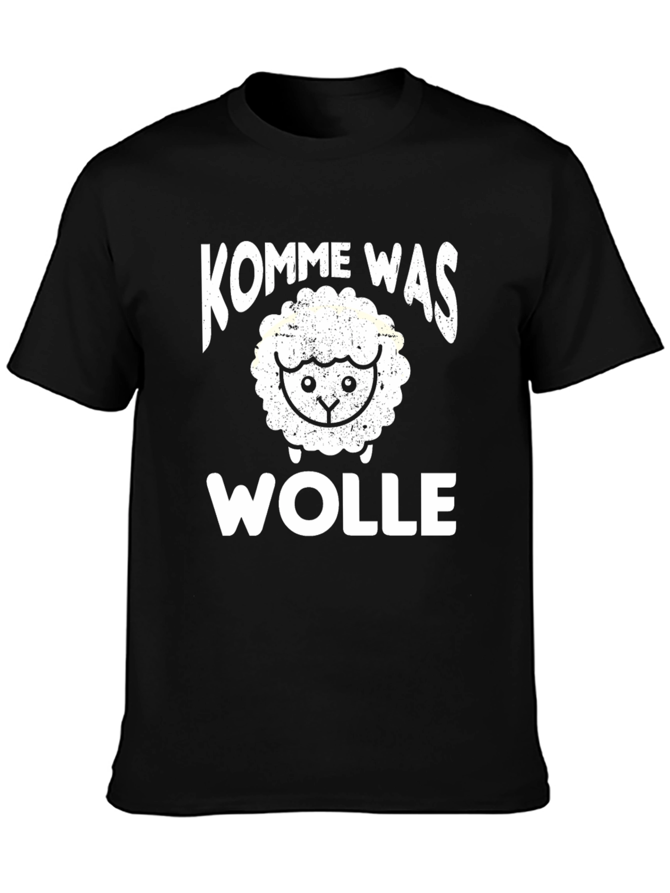 Kommewas Wolle Sheep T-Shirt - Black Cotton Tee
