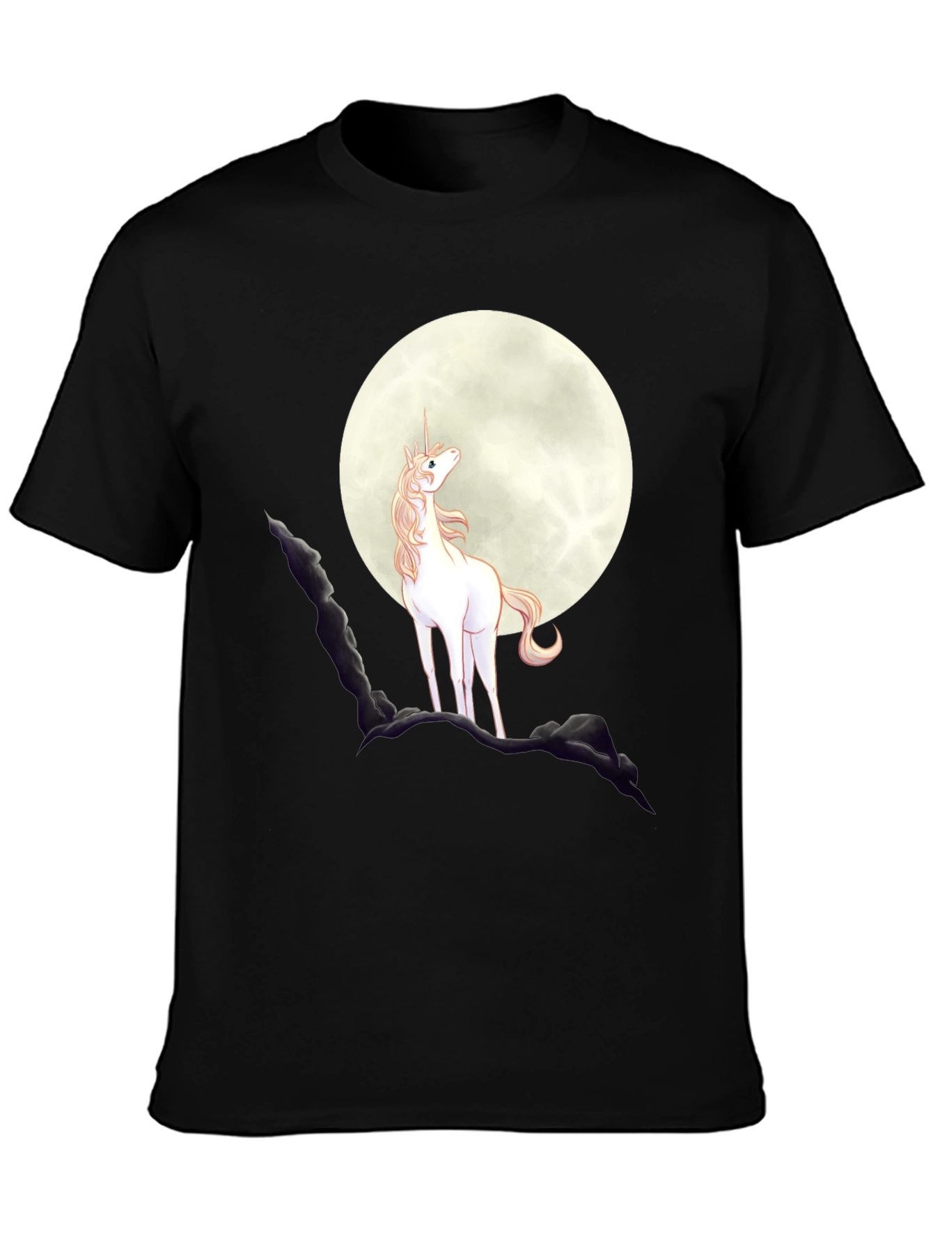 Unicorn Moon Graphic Tee - Black