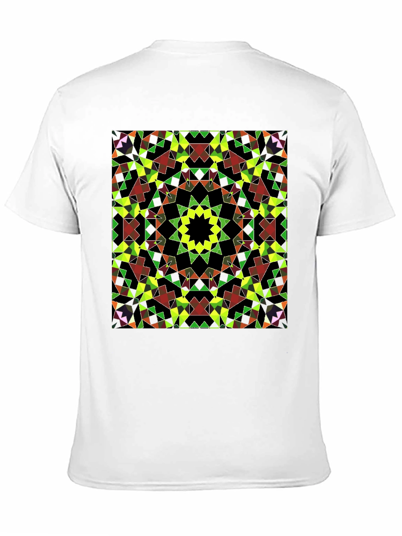 Geometric Mosaic Print Black T-Shirt