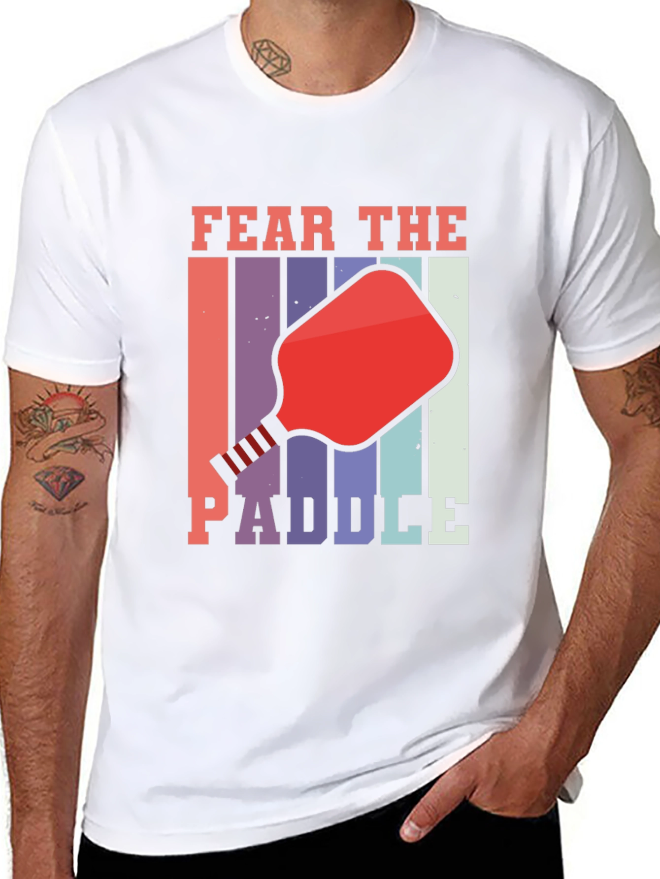 Fear The Paddle Graphic Tee - Retro Pickleball Shirt