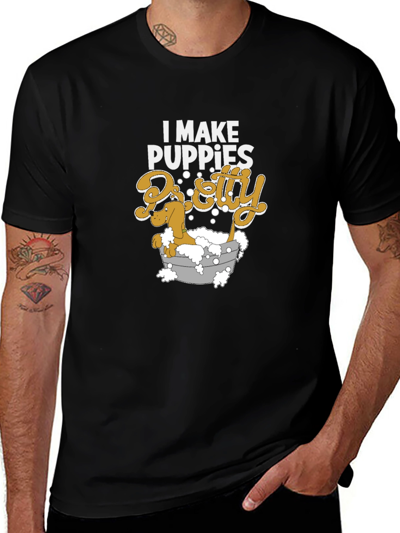 I Make Puppies Pretty T-Shirt Funny Dog Groomer Tee