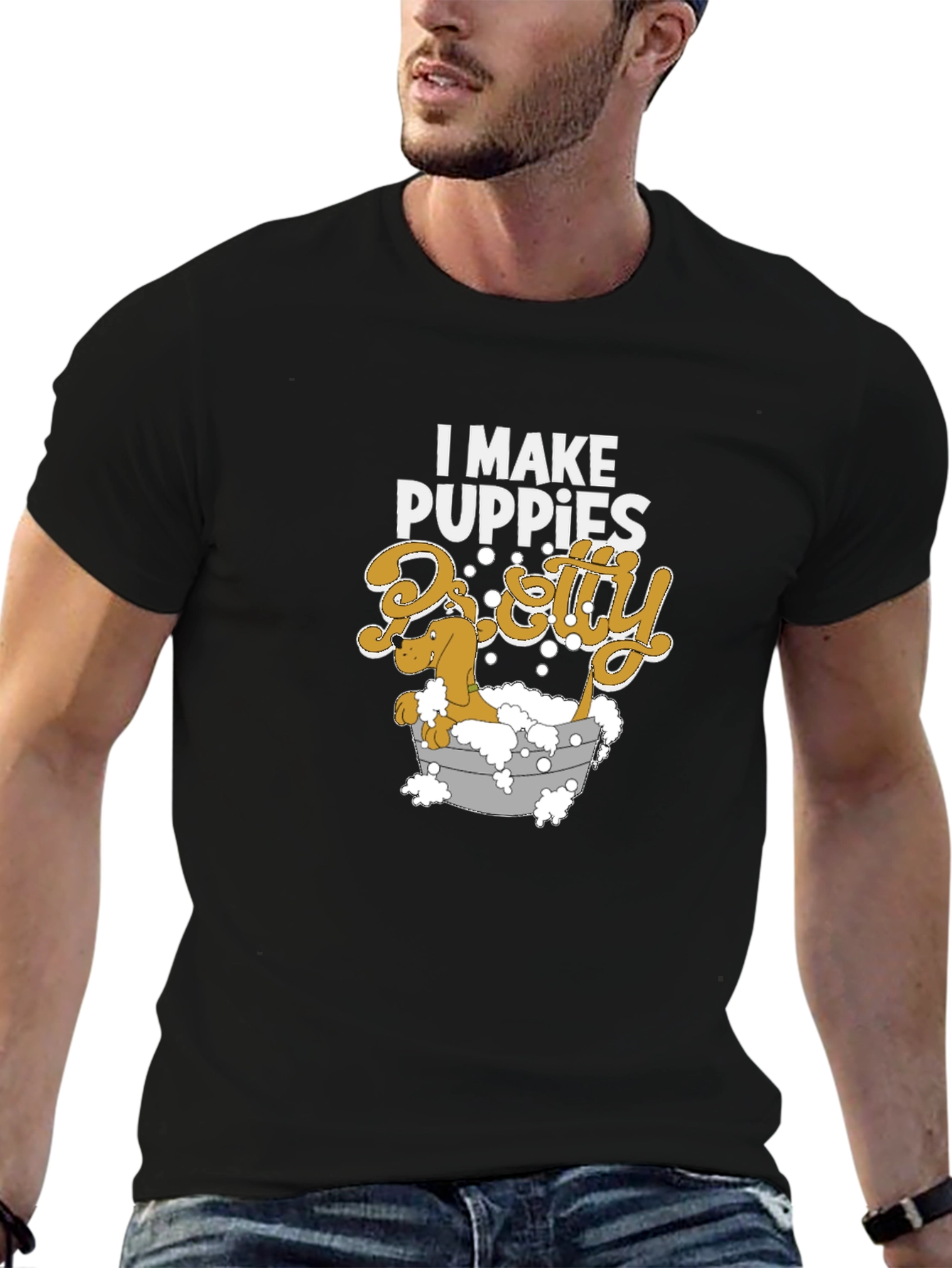 I Make Puppies Pretty T-Shirt Funny Dog Groomer Tee