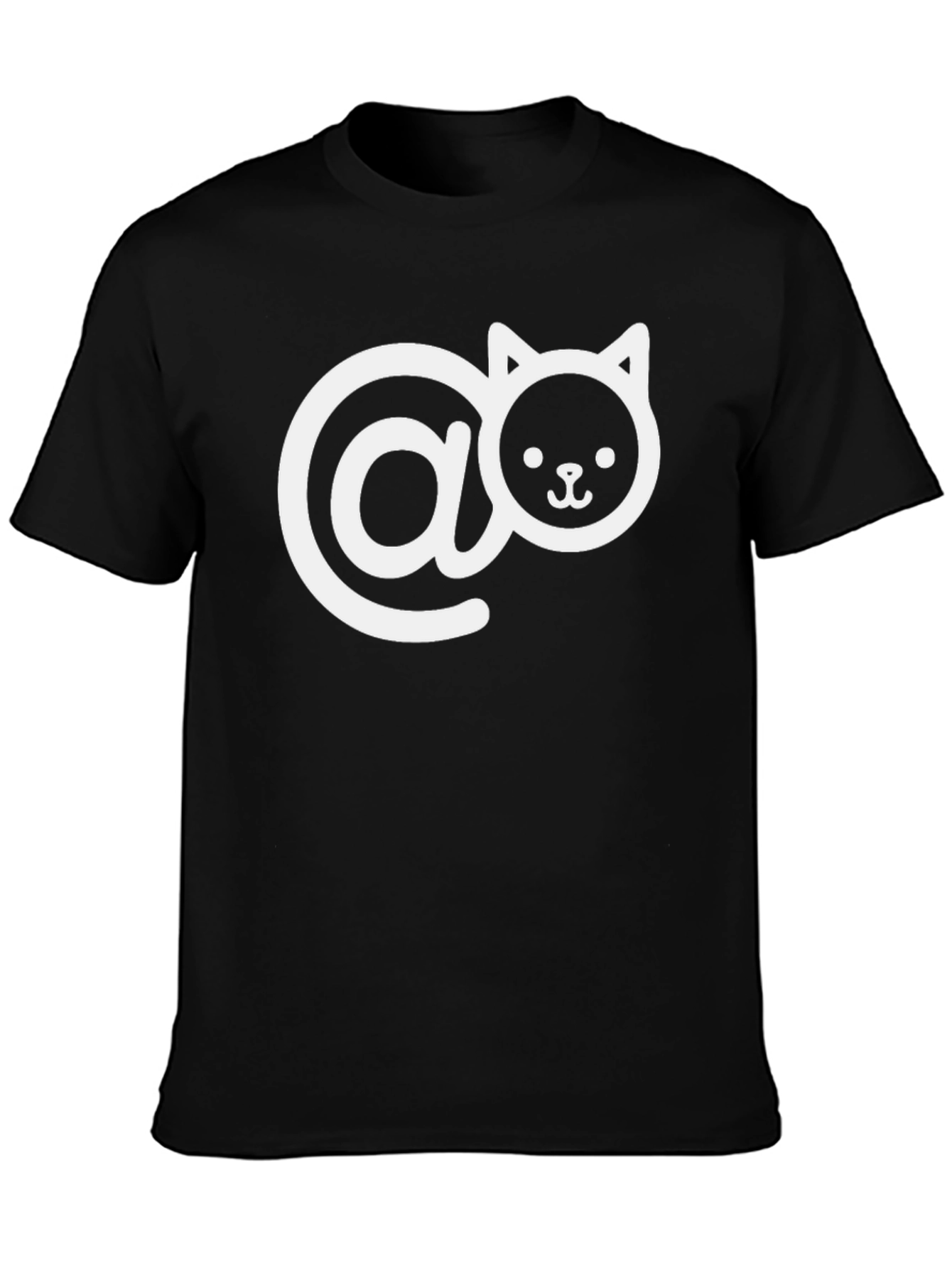 Cute Cat Email Graphic Tee - Black