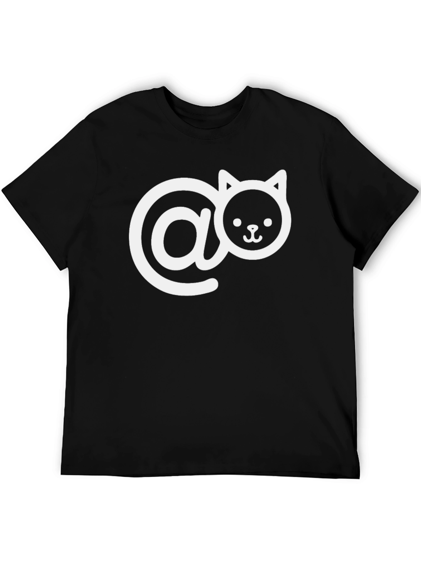 Cute Cat Email Graphic Tee - Black