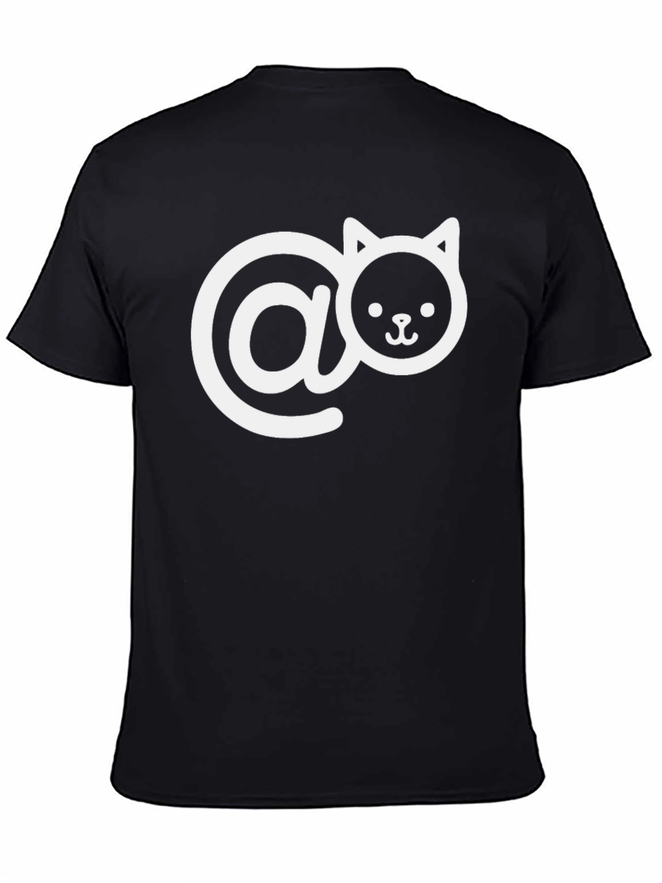 Cute Cat Email Graphic Tee - Black