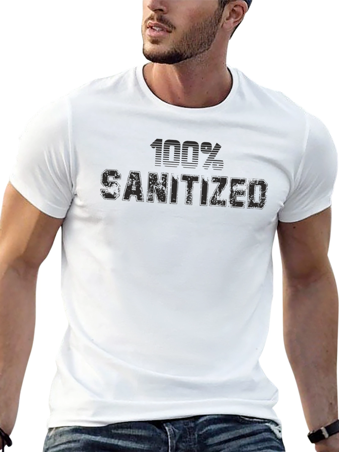 100% Sanitized Graphic T-Shirt - Black