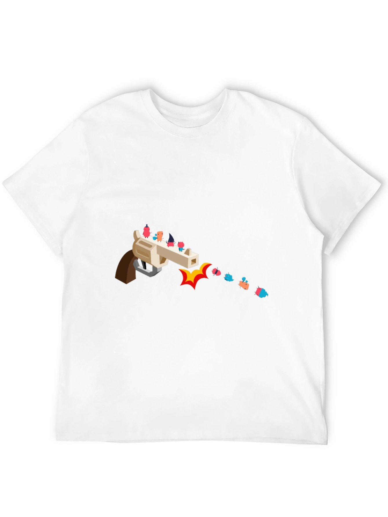 Novelty Graphic Tee - Animated Gun Design