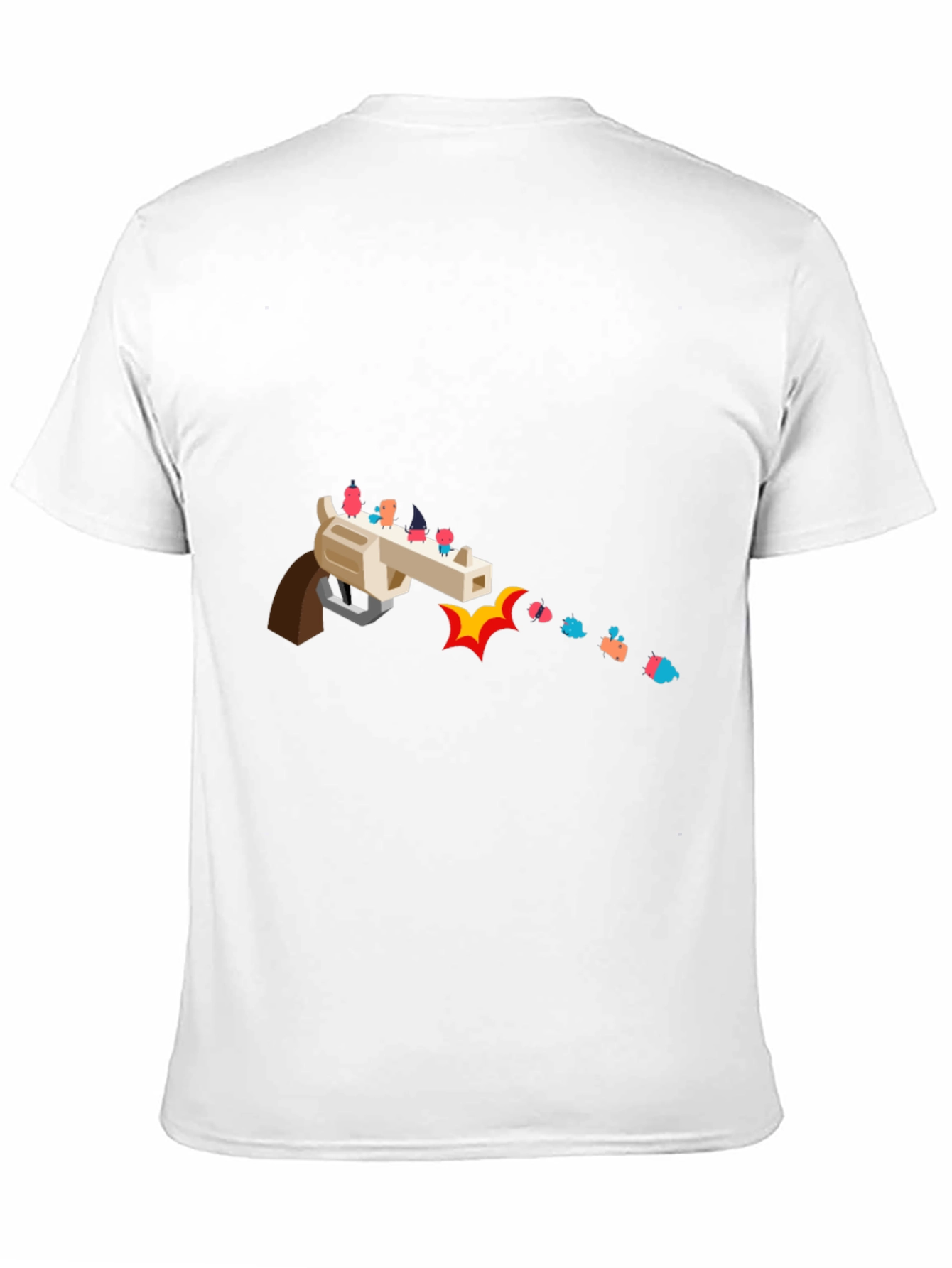 Novelty Graphic Tee - Animated Gun Design