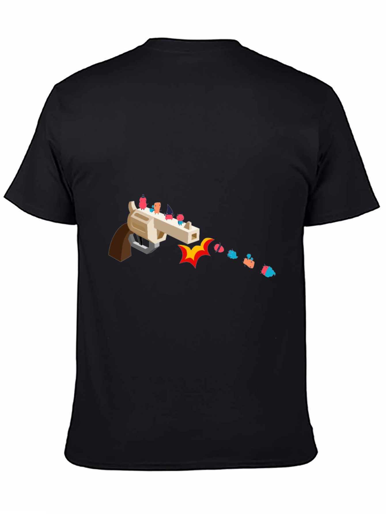 Novelty Graphic Tee - Animated Gun Design
