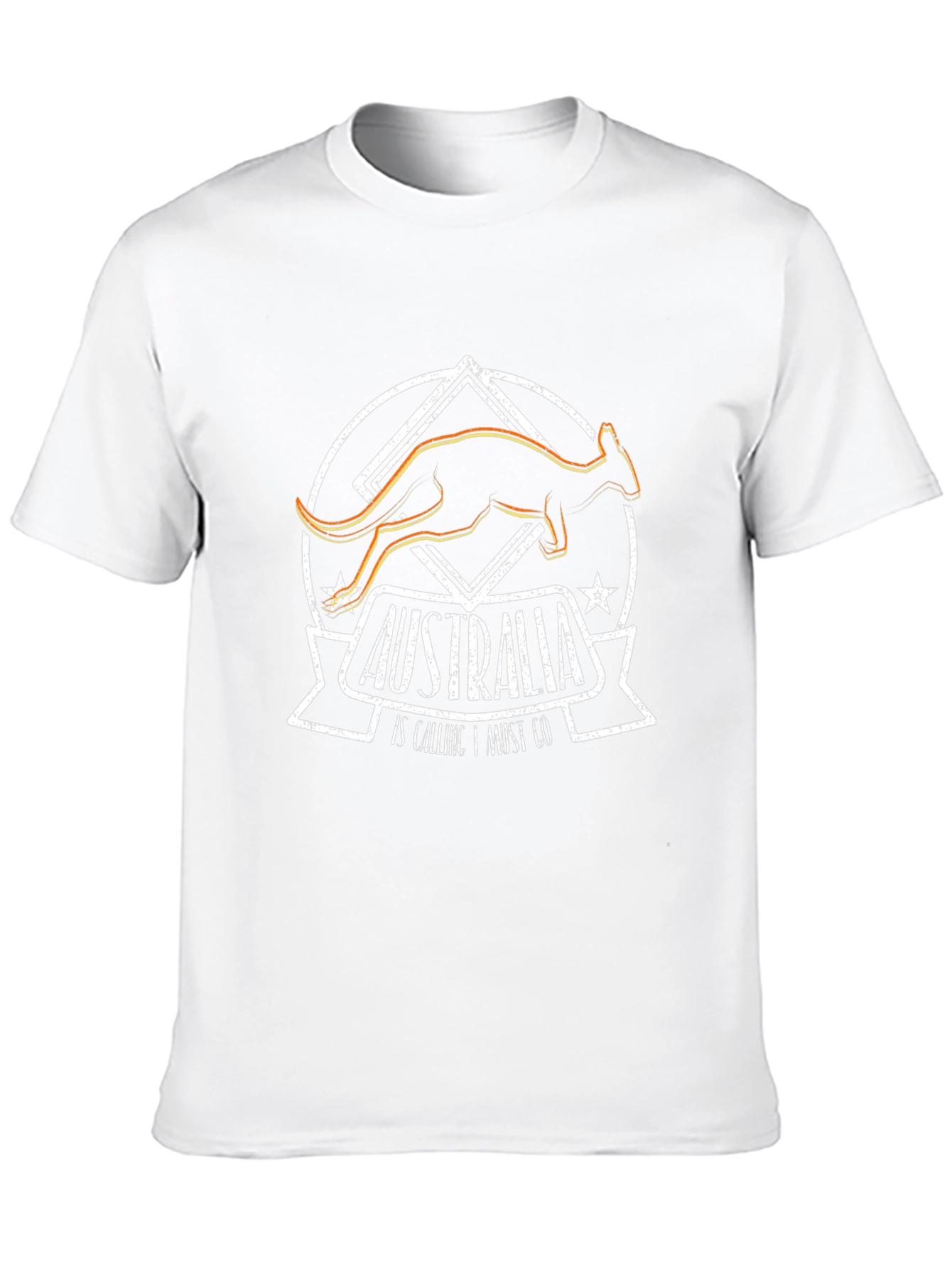 Australia Kangaroo Graphic Print Black T-Shirt