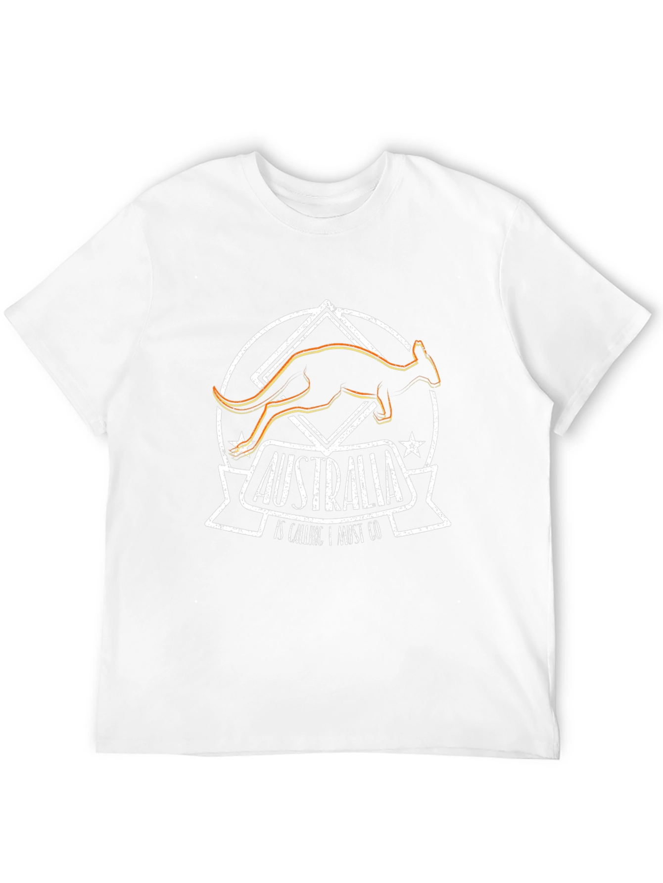 Australia Kangaroo Graphic Print Black T-Shirt