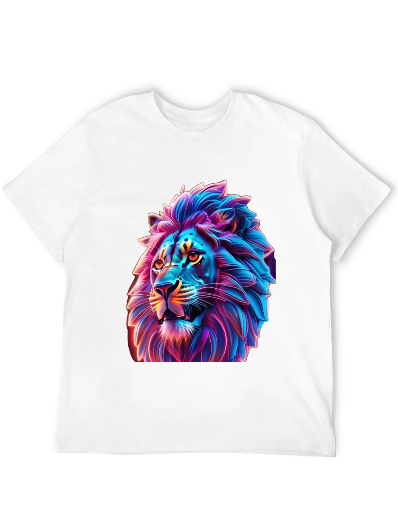 Neon Lion Graphic T-Shirt - Bold Style