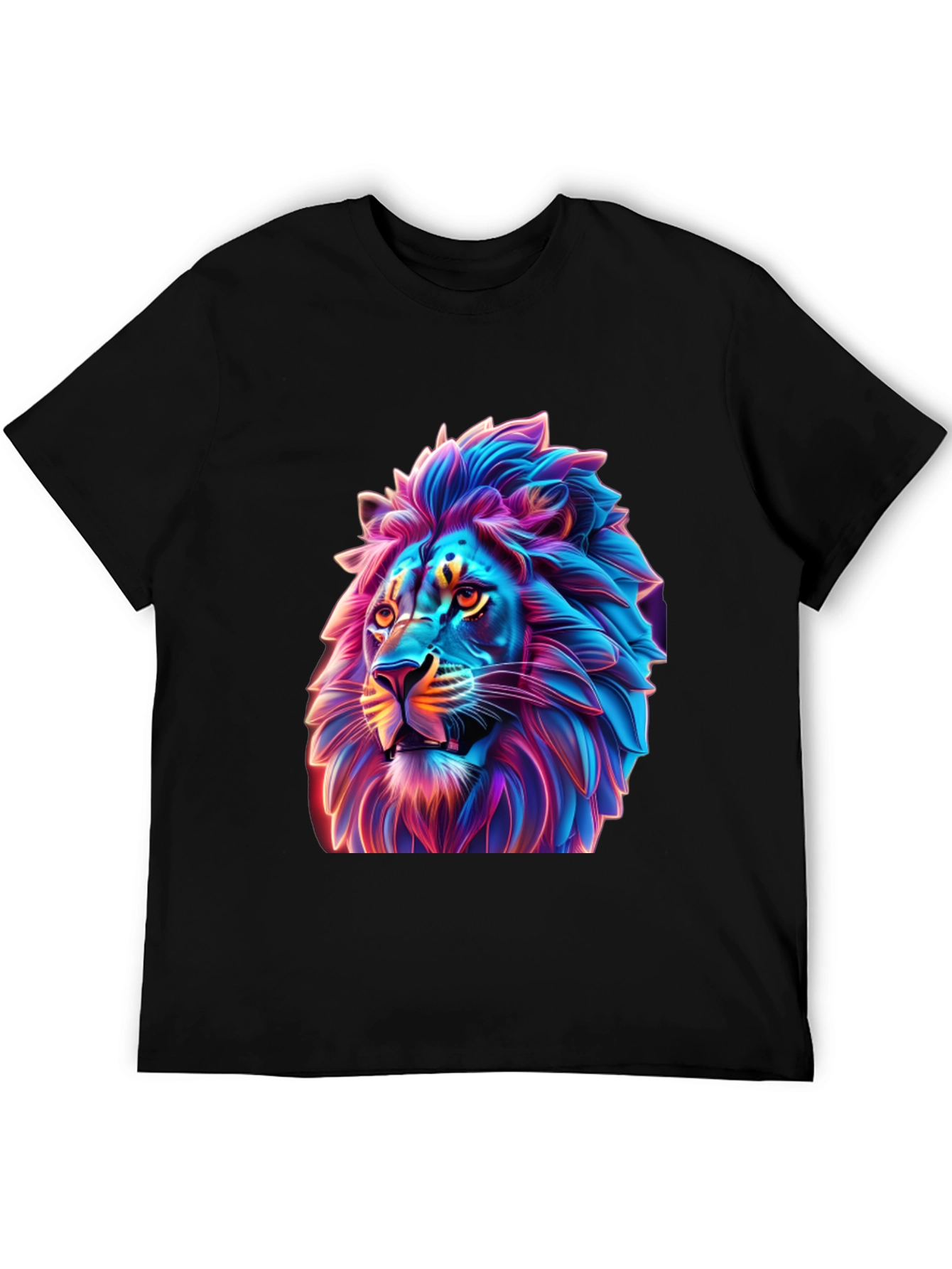 Neon Lion Graphic T-Shirt - Bold Style
