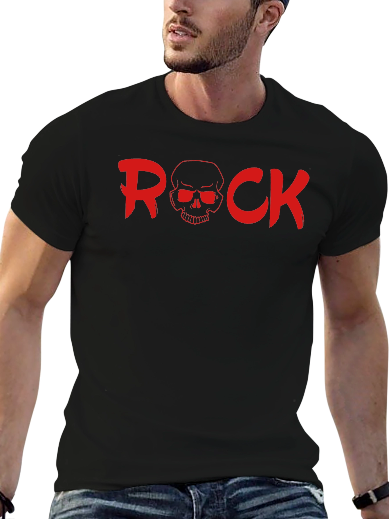 Rock Skull Graphic T-Shirt - Bold & Edgy