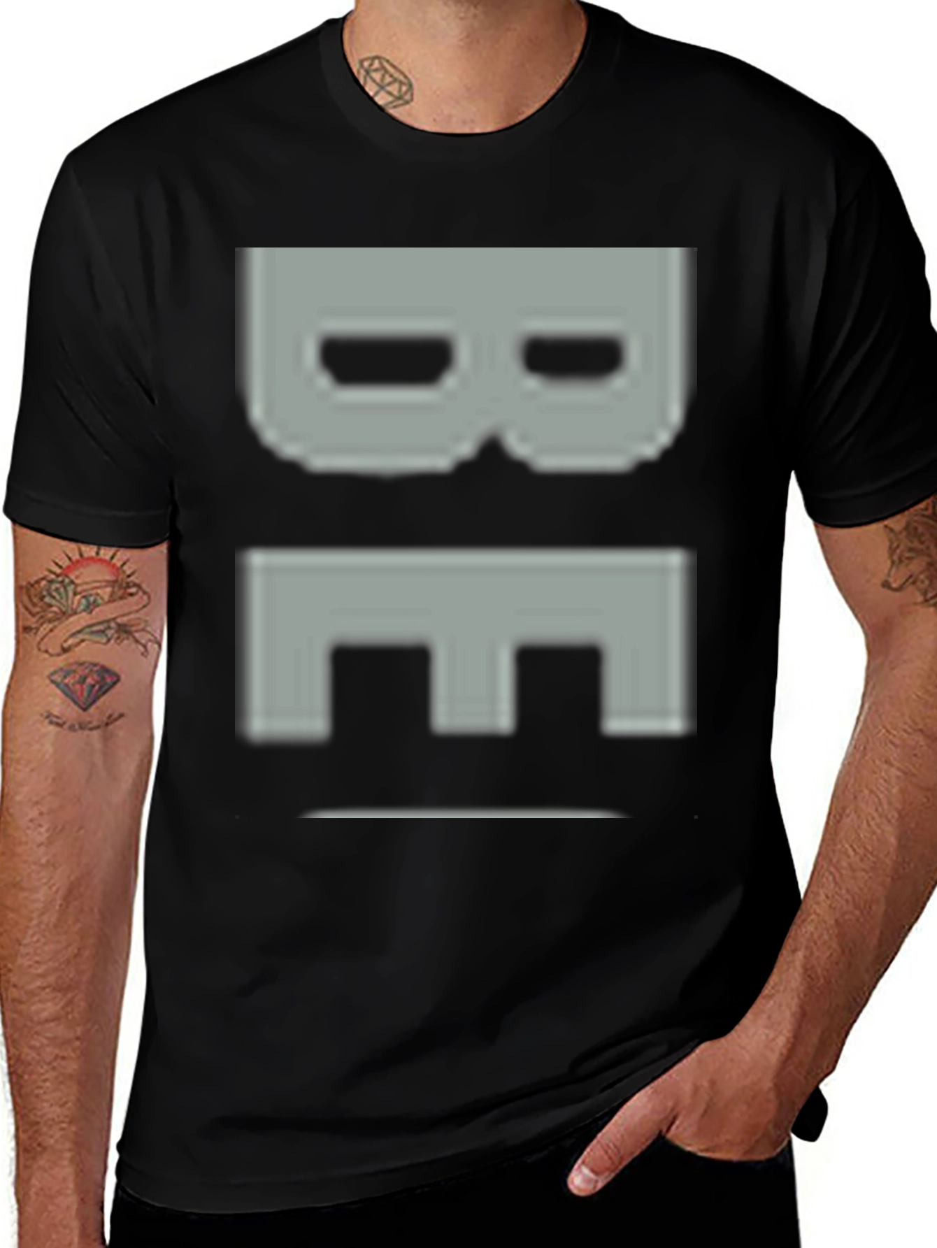 Pixelated BE Graphic Tee - Black Casual Shirt