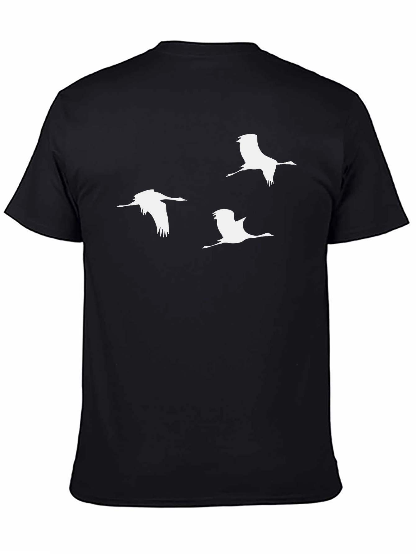 Mens Crane Graphic T-Shirt - Black