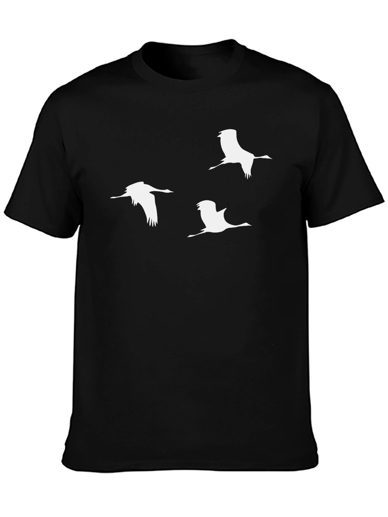 Mens Crane Graphic T-Shirt - Black
