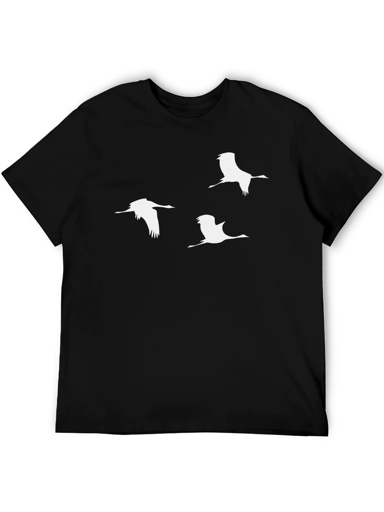 Mens Crane Graphic T-Shirt - Black