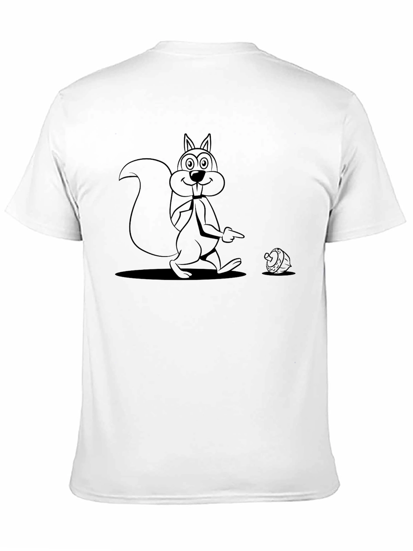 Cartoon Squirrel Graphic Tee - Black Cotton Comfort