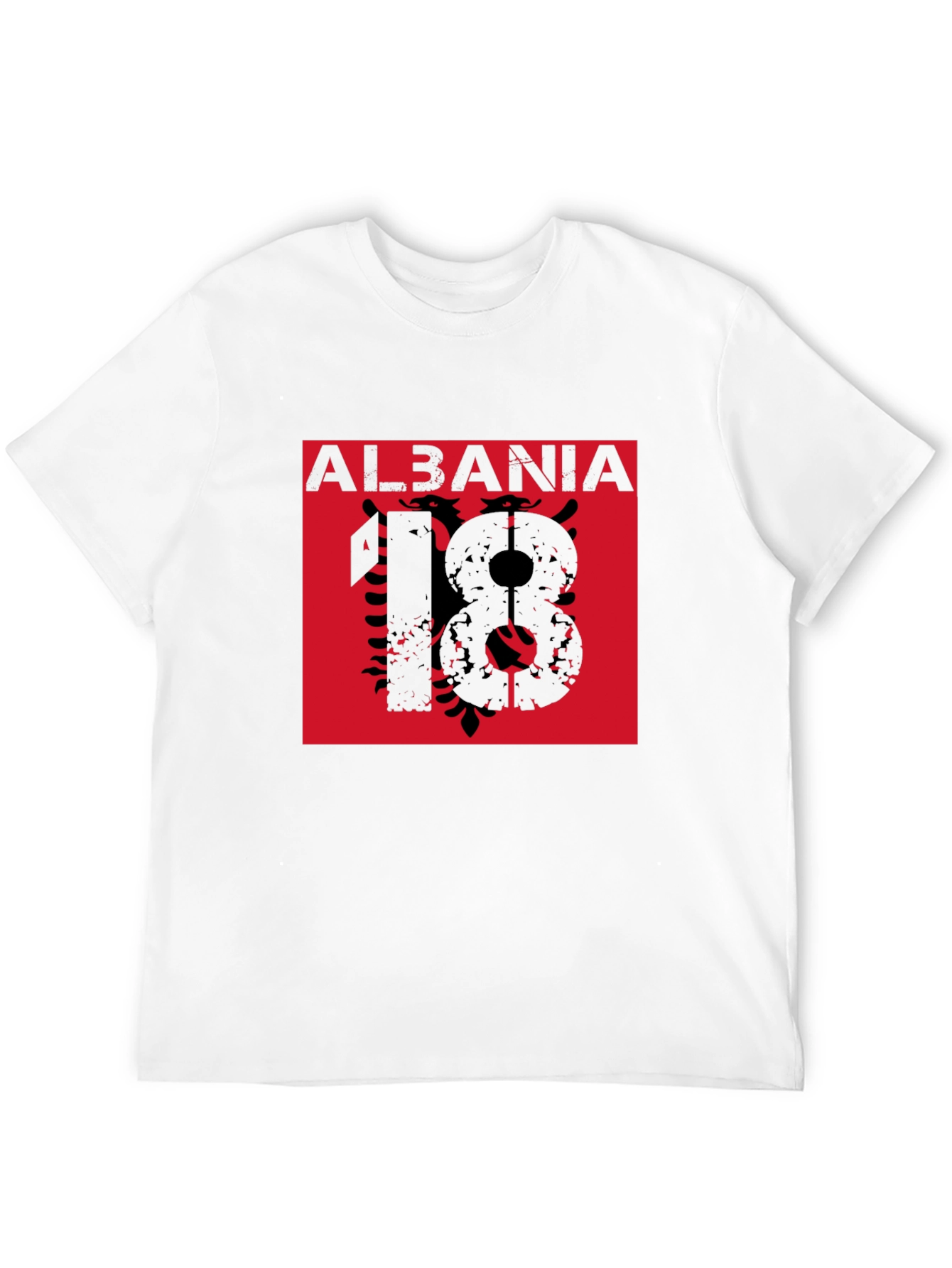 Albania Black T-Shirt Eagle Flag Graphic Tee