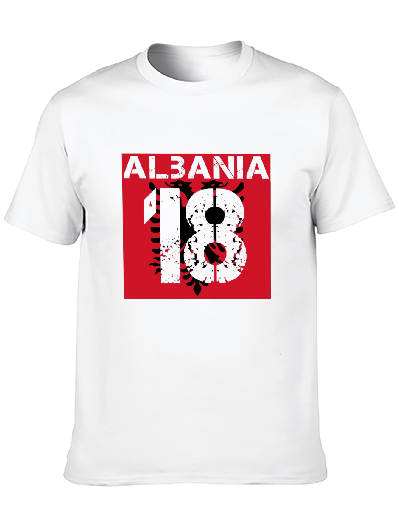 Albania Black T-Shirt Eagle Flag Graphic Tee