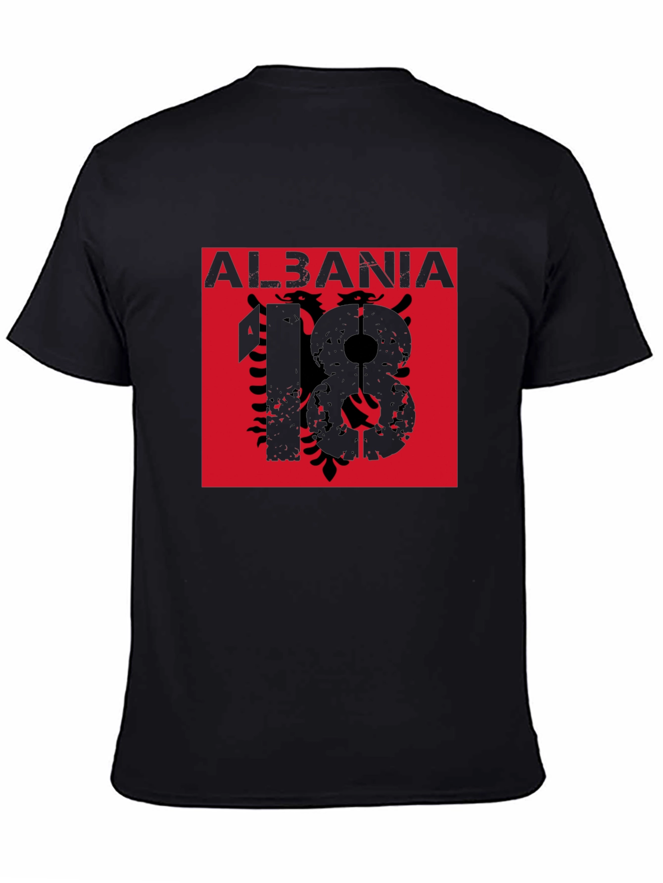 Albania Black T-Shirt Eagle Flag Graphic Tee