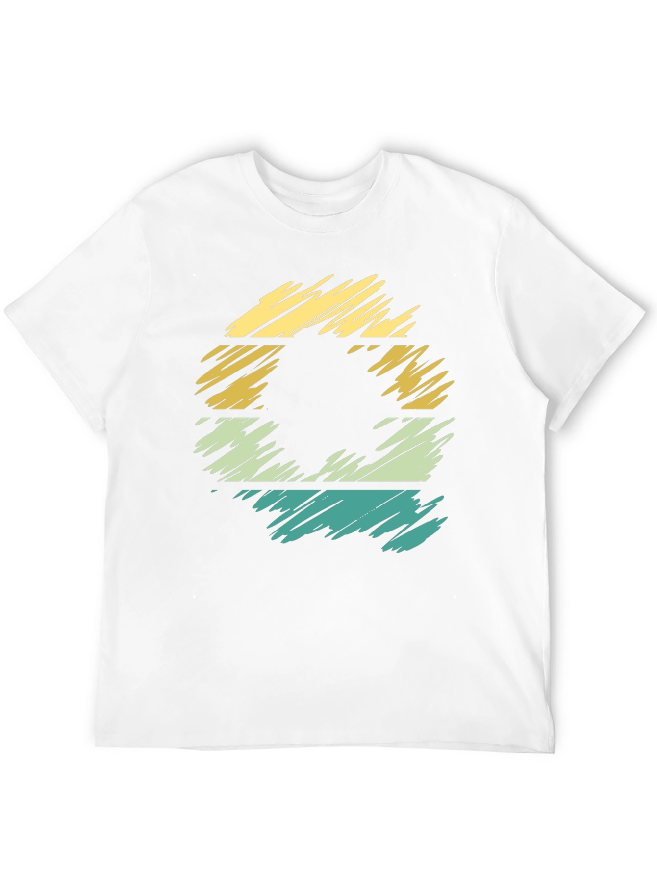 Retro Style Black T-Shirt with Striped Graphic