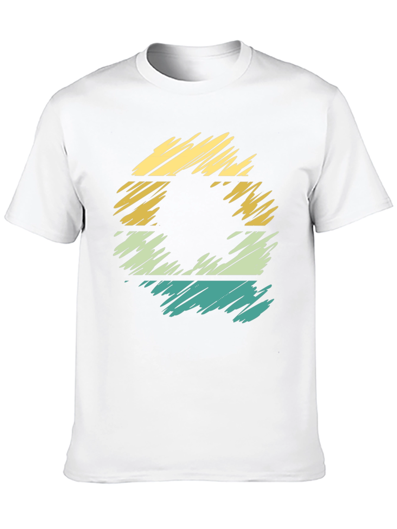 Retro Style Black T-Shirt with Striped Graphic