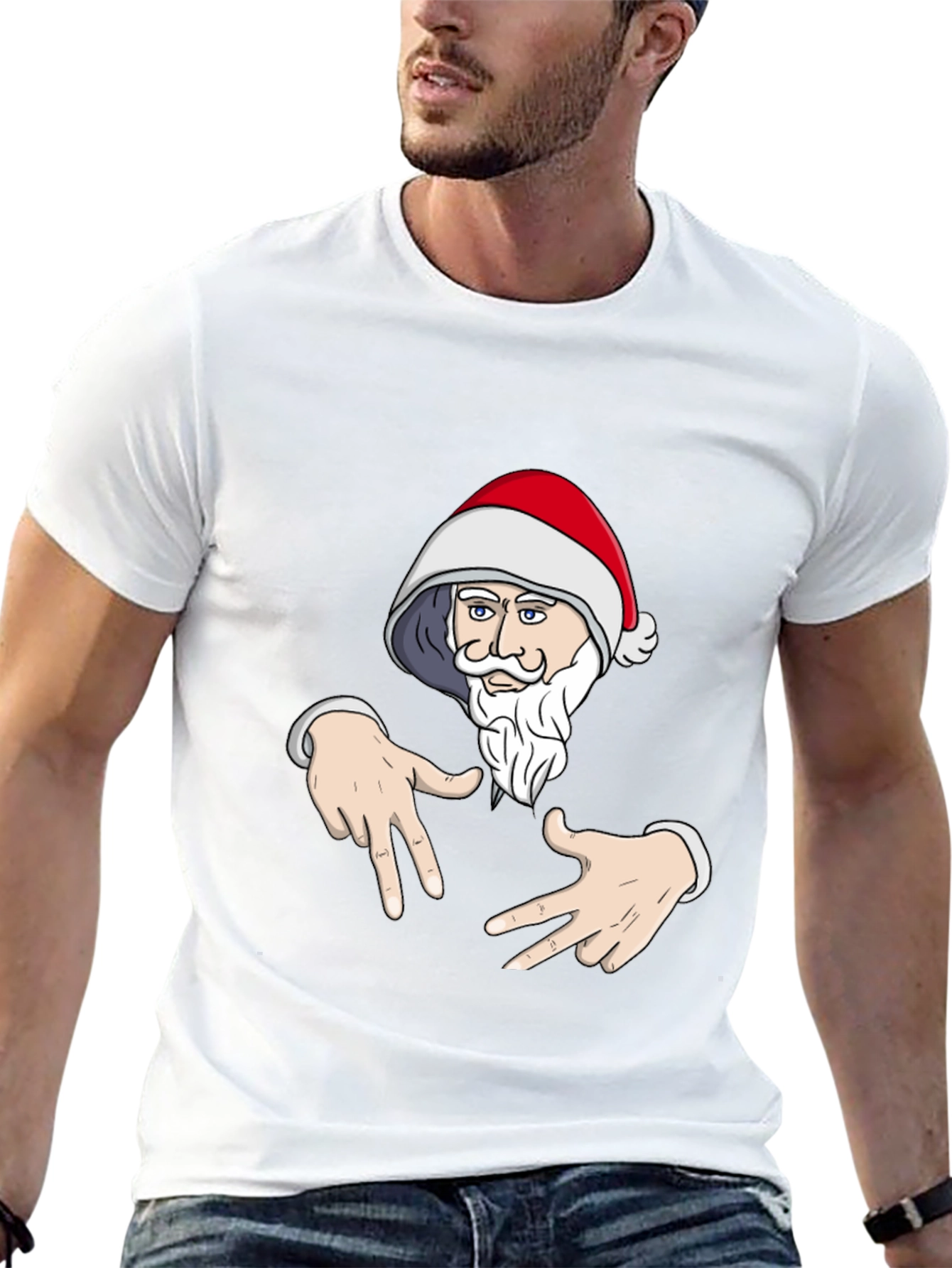 Santa Claus Gangsta T-Shirt Black