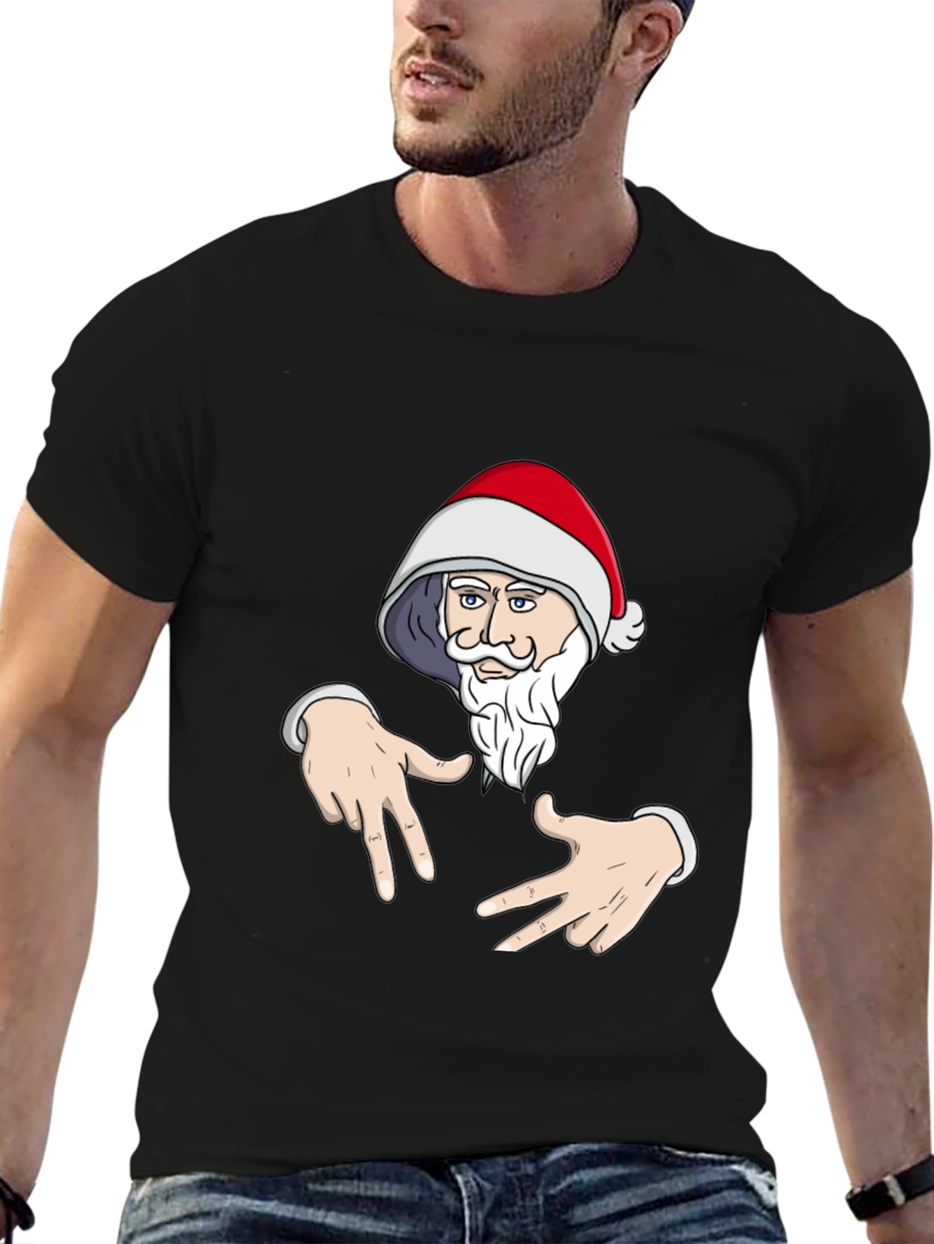 Santa Claus Gangsta T-Shirt Black