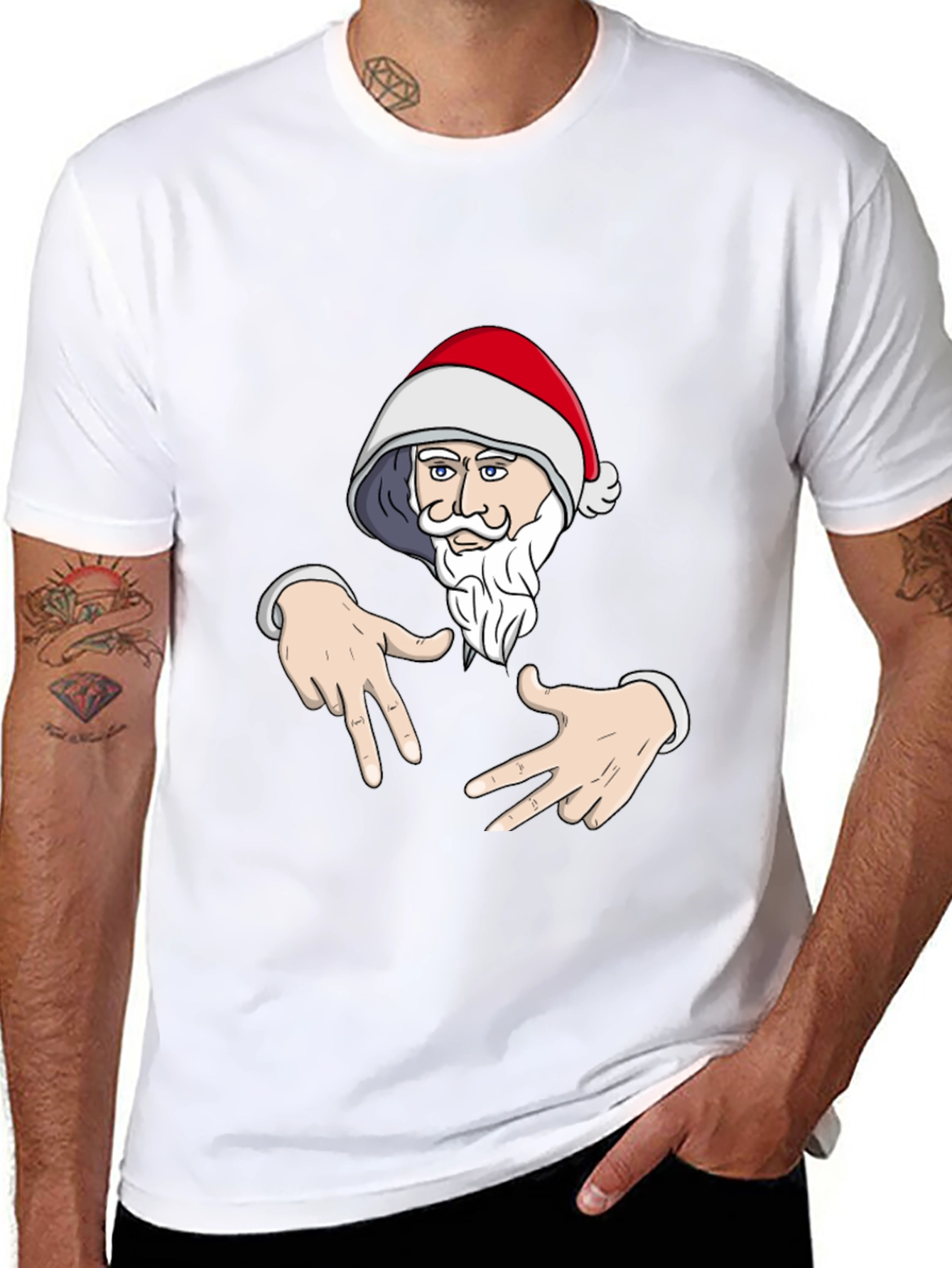 Santa Claus Gangsta T-Shirt Black