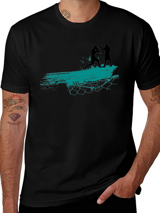 Boxing Silhouette Graphic Tee - Black