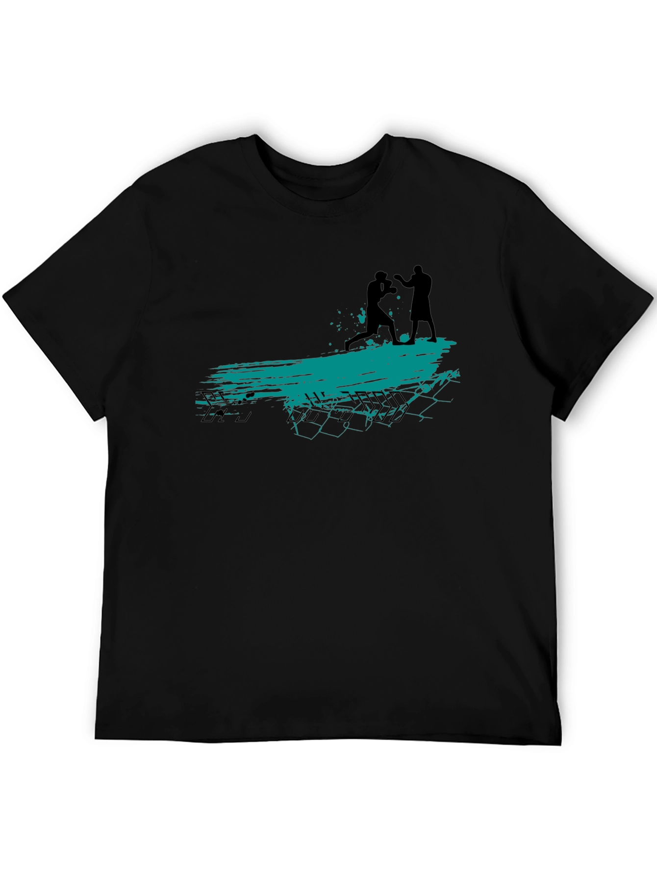 Boxing Silhouette Graphic Tee - Black