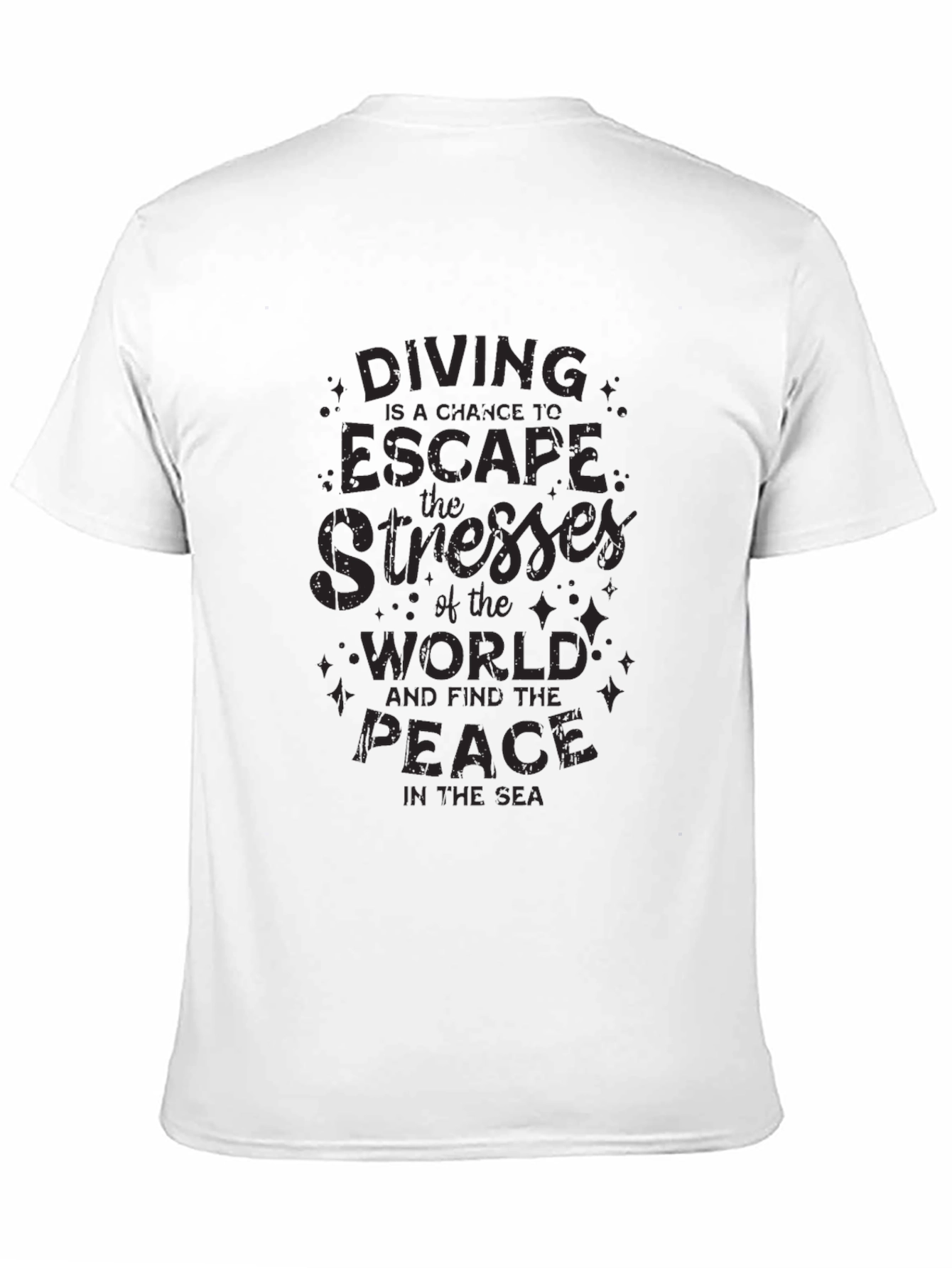 Diving Escape Black Graphic T-Shirt