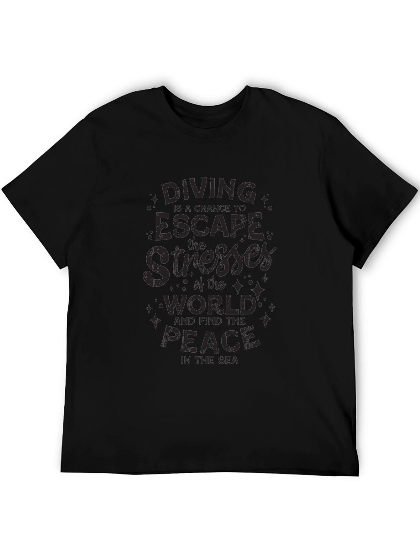Diving Escape Black Graphic T-Shirt