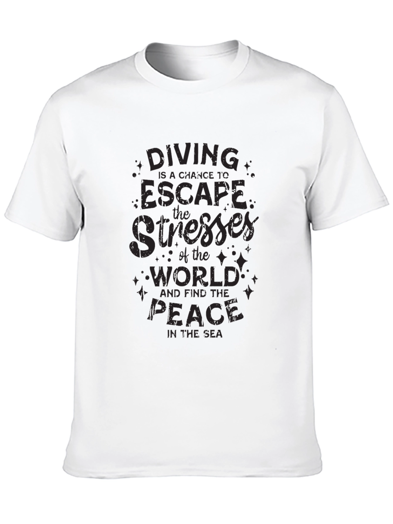Diving Escape Black Graphic T-Shirt