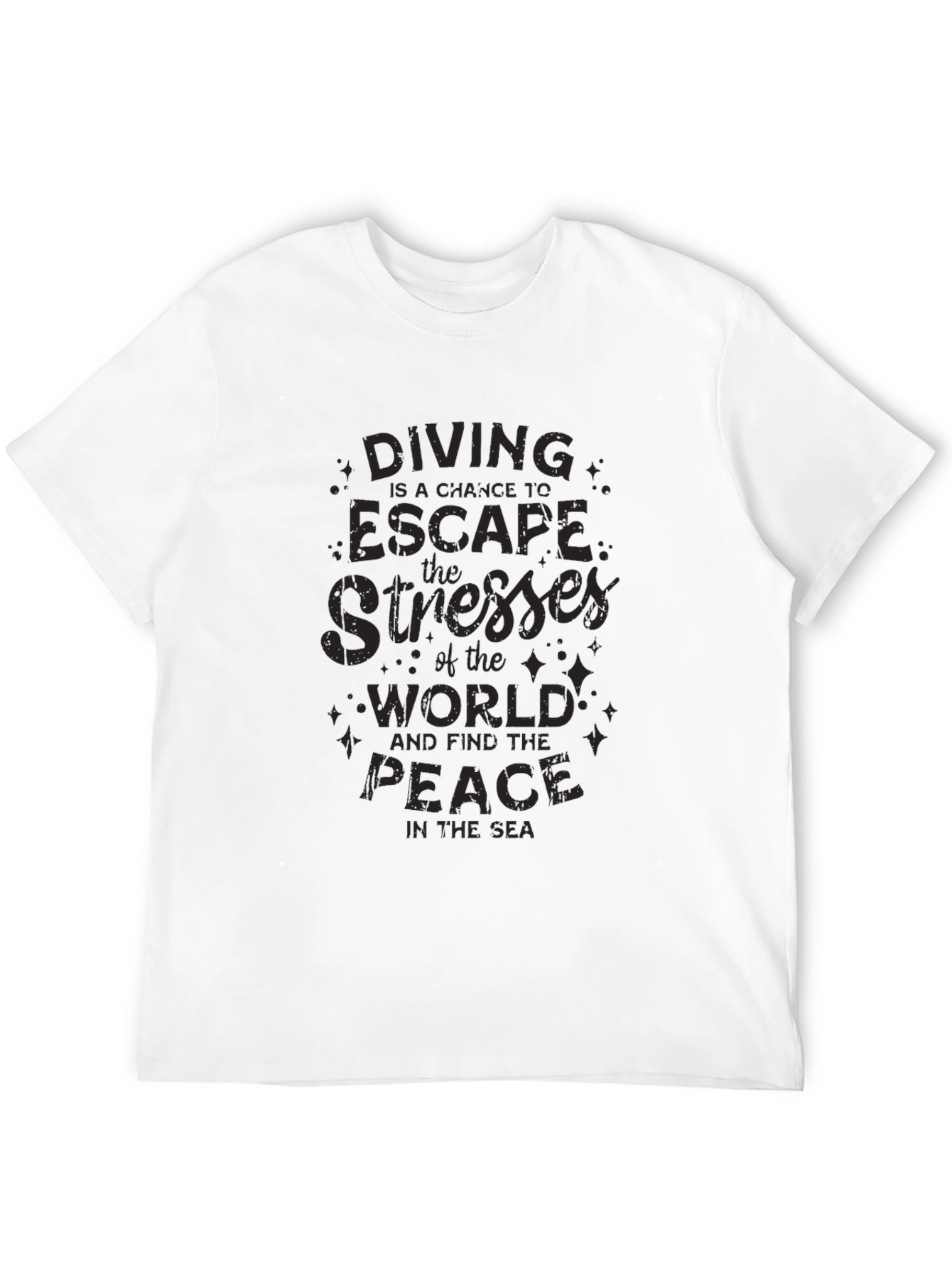 Diving Escape Black Graphic T-Shirt
