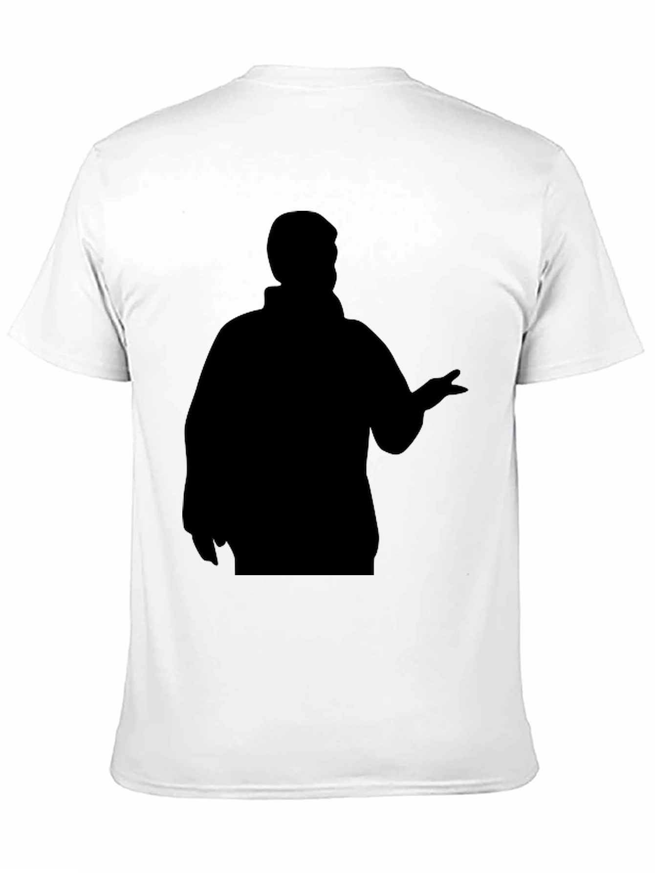 Black T-Shirt with Figure Silhouette Design