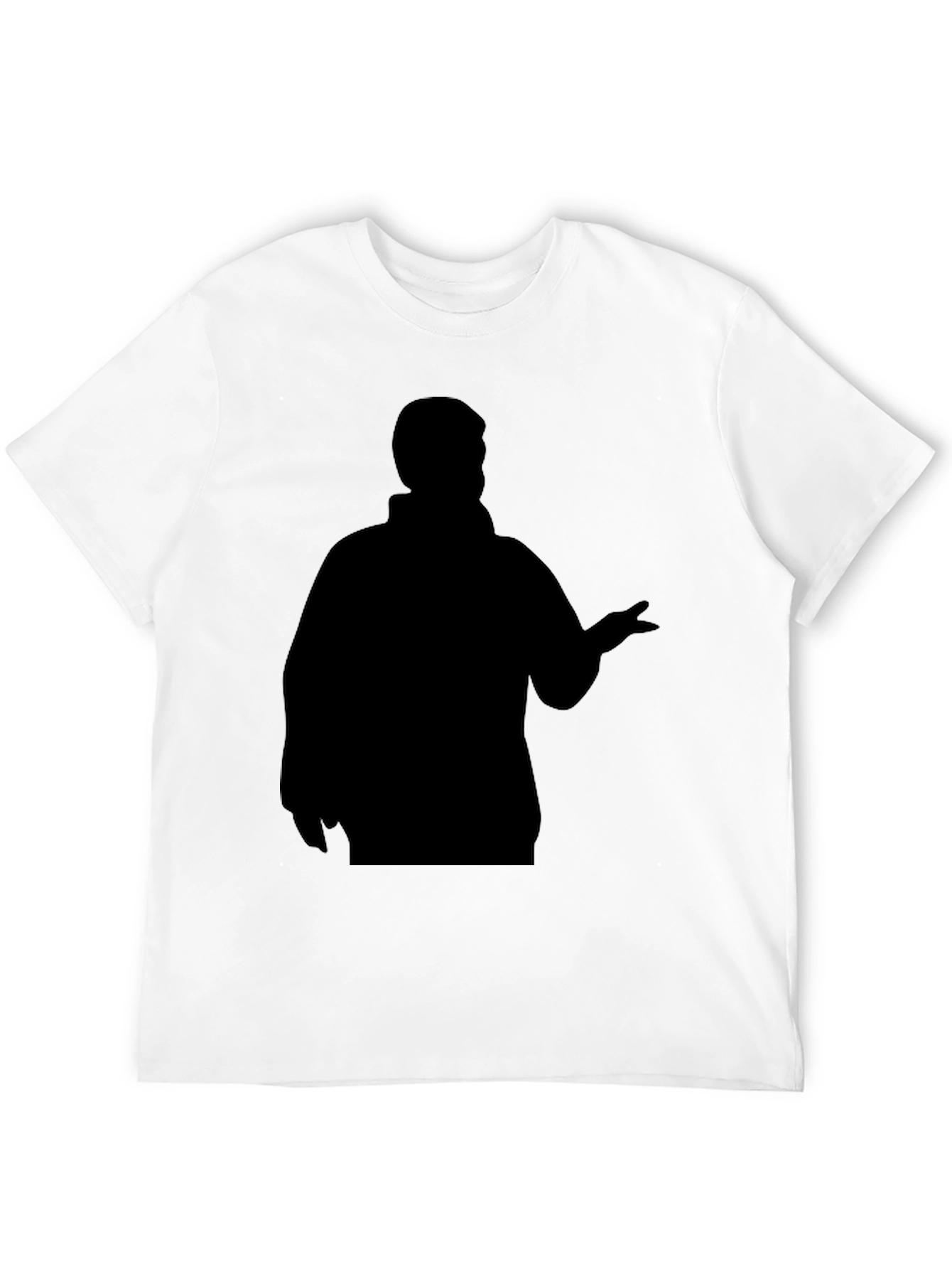 Black T-Shirt with Figure Silhouette Design