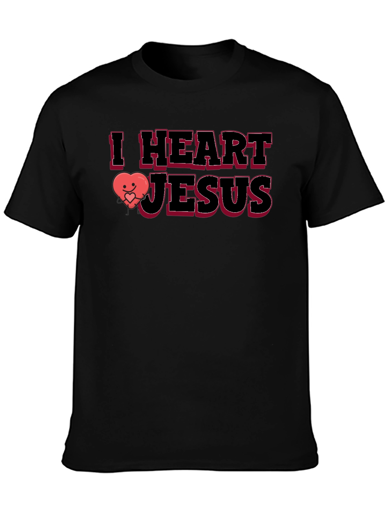 I Heart Jesus Graphic T-Shirt - Black