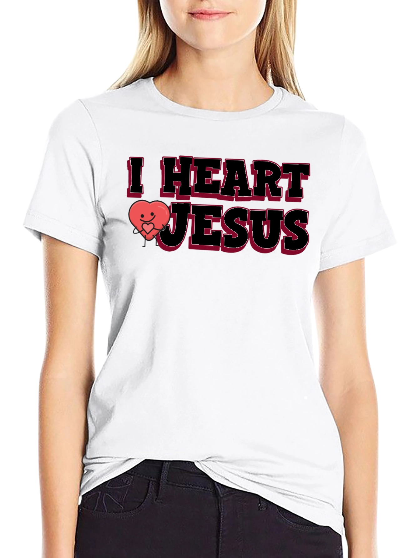 I Heart Jesus Graphic T-Shirt - Black