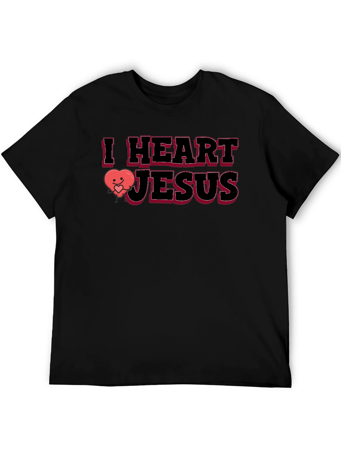 I Heart Jesus Graphic T-Shirt - Black