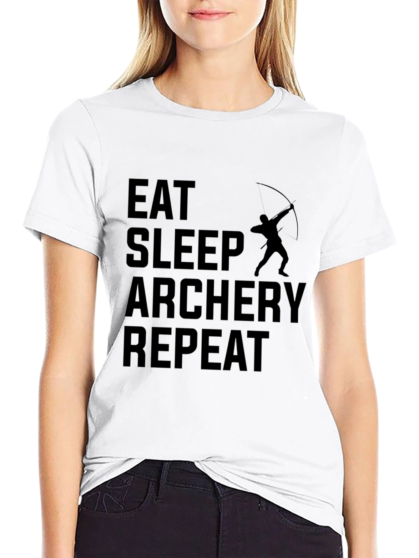 Eat Sleep Archery Repeat Black T-Shirt