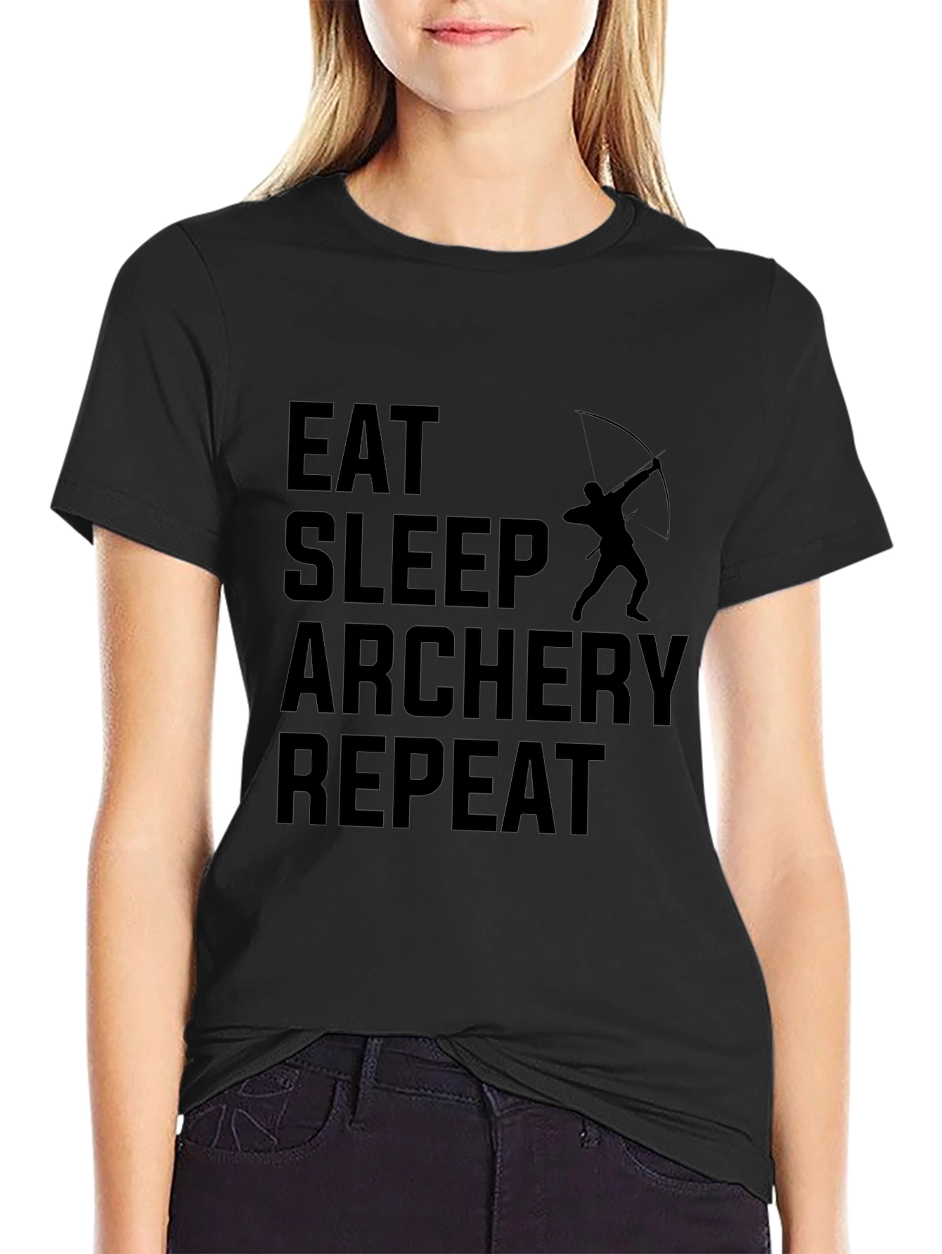 Eat Sleep Archery Repeat Black T-Shirt