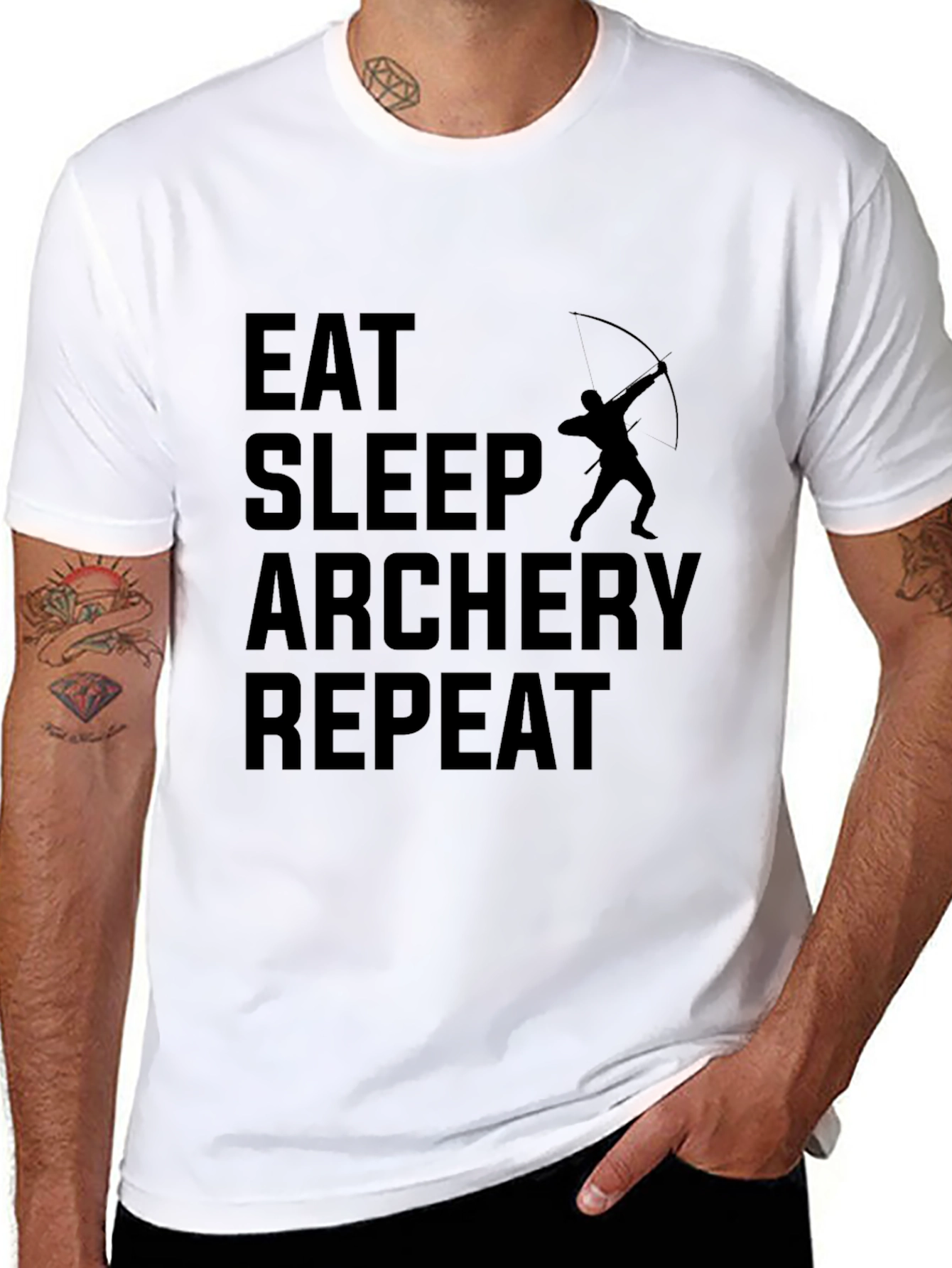 Eat Sleep Archery Repeat Black T-Shirt