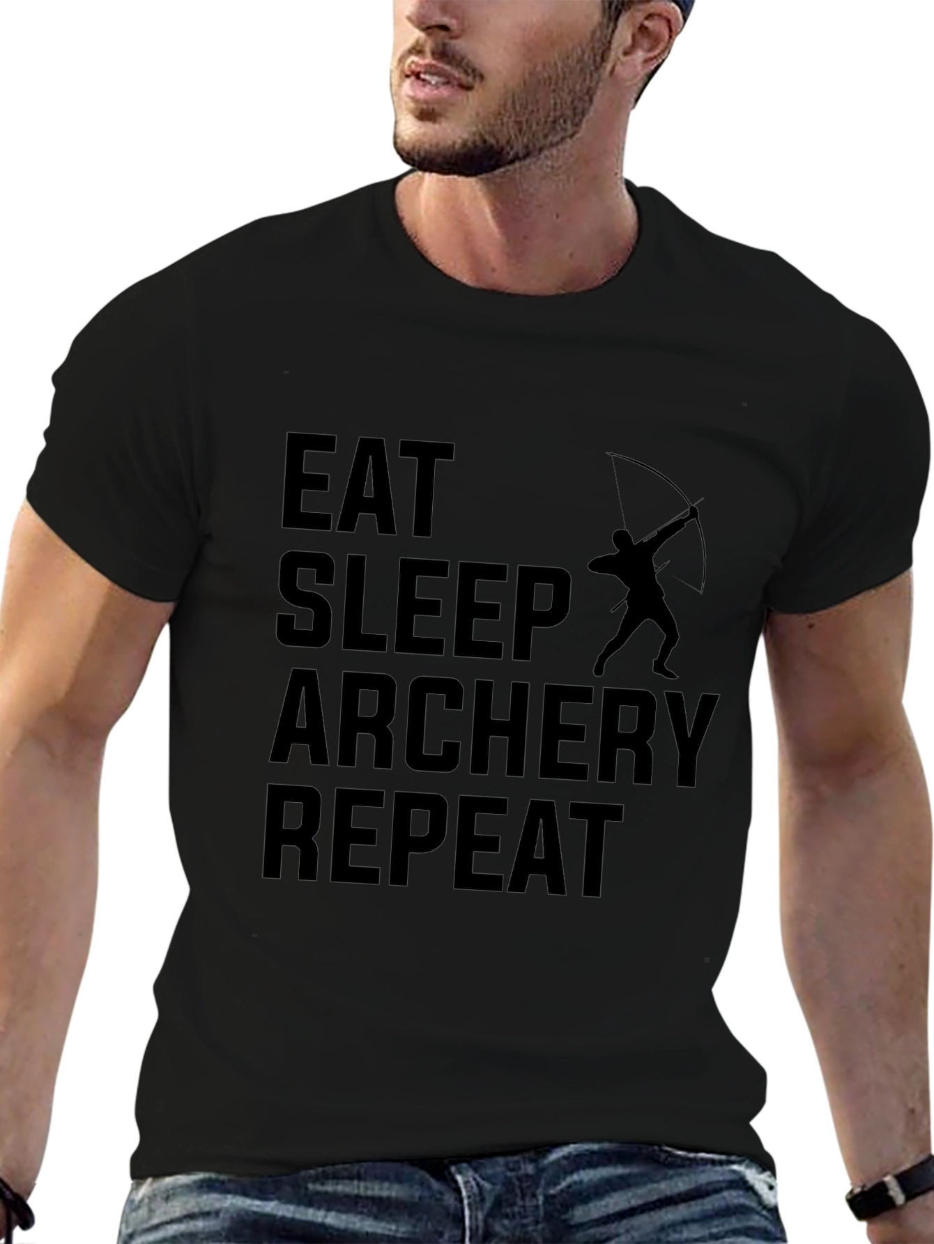 Eat Sleep Archery Repeat Black T-Shirt