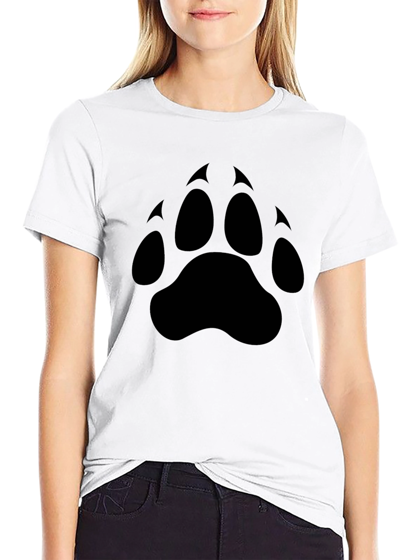 Black T-Shirt with Bear Paw Print